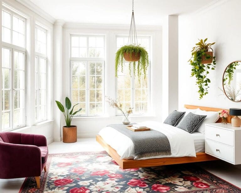 Wat zijn kleurrijke accenten voor een witte slaapkamer?