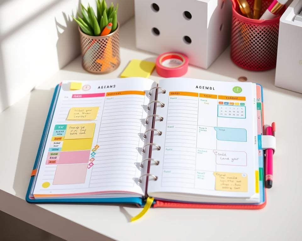 kleurcodes en symbolen gebruiken in agenda
