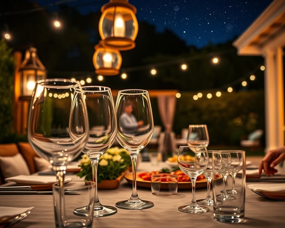 Nachtmann glazen voor buitenfeesten
